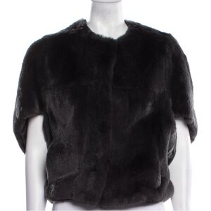 Elegant Gray 100% real Rex rabbit Fur Jacket.